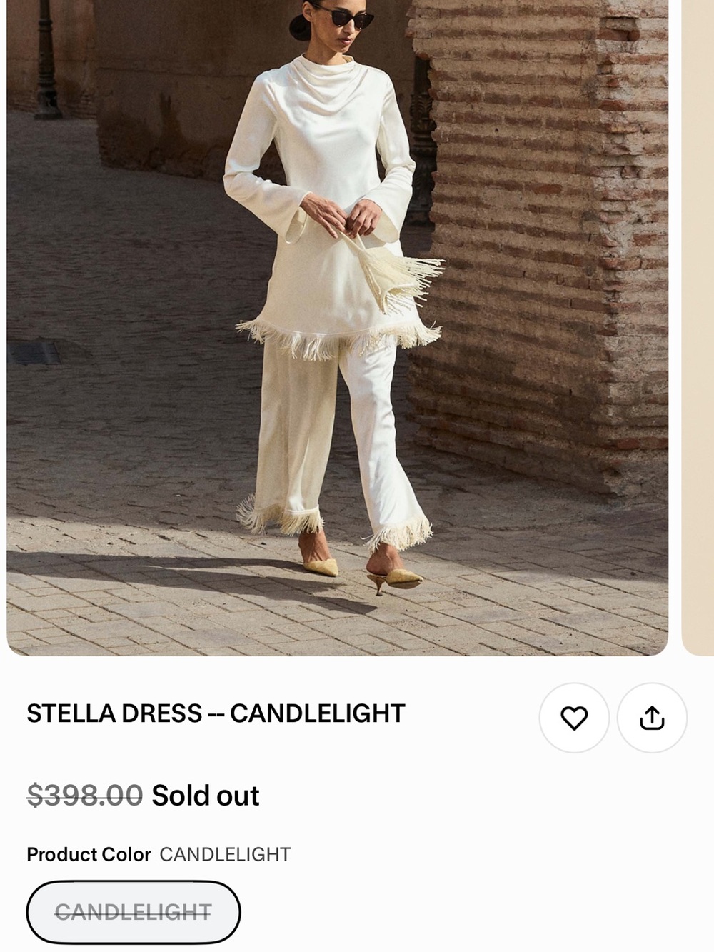Doen Stella Dress in Candlelight Cream with Fringe - Picture 2 of 5